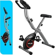 KURONO Stationary Exercise Bike for Home Workout |2023 Upgraded 4 IN 1 Foldable Indoor Cycling Bike for Seniors | 330LB Capacity, 16-Level Magnetic Resistance, Adjustments