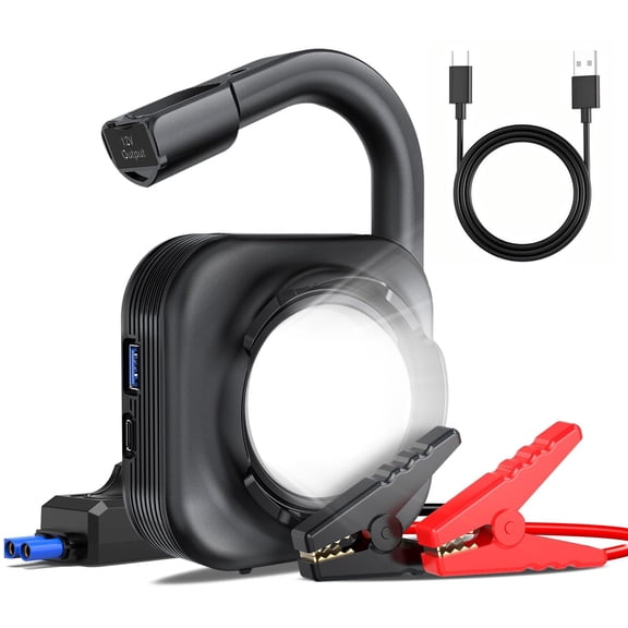 KURSOHEY 5000A Jump Starter with Air Compressor,150PSI, Portable 12V Battery Jump Box with LED Light, Compatible with 9L Gas & 7L Diesel Engines