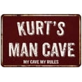 thumbnail image 1 of KURT'S Man Cave Red Grunge Sign Metal 8x12 Decor 108120003080, 1 of 1