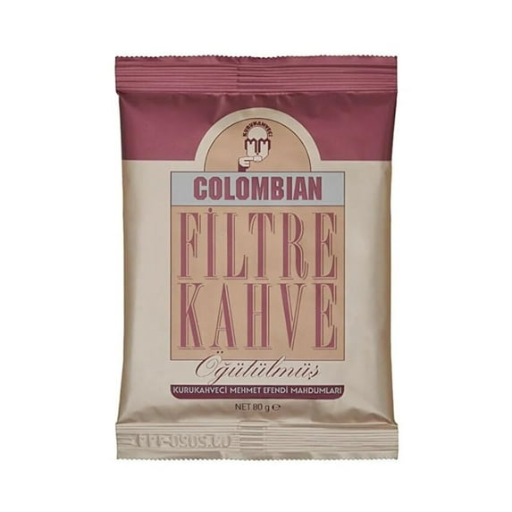 KURUKAHVECI MEHMET EFENDI Colombian Filter Coffee Freshly Ground Rich Aroma Full-bodied Natural Sweetish Hazelnuts to Chocolate, Caramel Flavor 2.82 Fl OZ