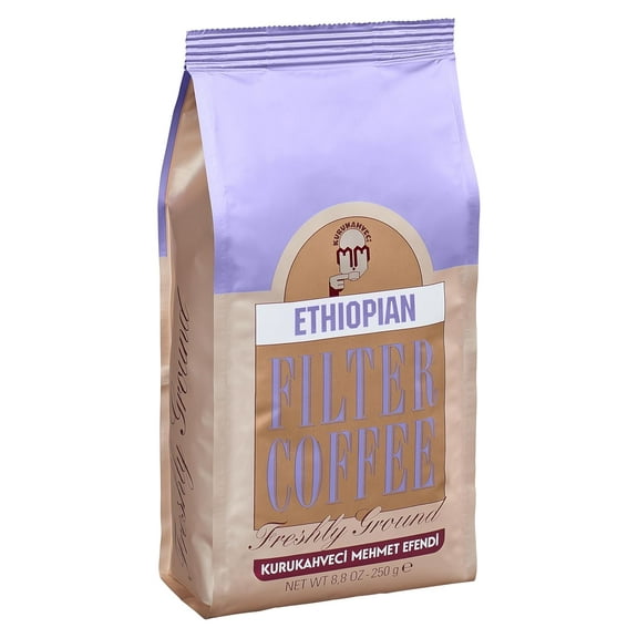 KURUKAHVECI MEHMET EFENDI Ethiopian Filter Coffee Freshly Ground Roasted Rich Aroma Medium-bodied with Floral and Citrus Flavor 8.8 Fl OZ