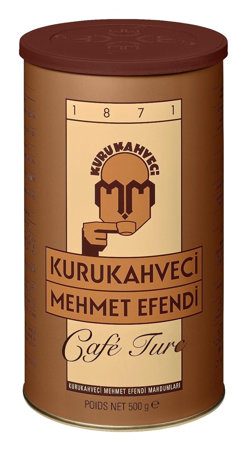 KURUKAHVECI MEHMET EFENDI Turkish Coffee, Arabica Beans, Roasted Ground,Rich Aroma, Fresh, Medium to Heavy-bodied, Original Taste Since 1871 (17.6 OZ / 500 Gr)