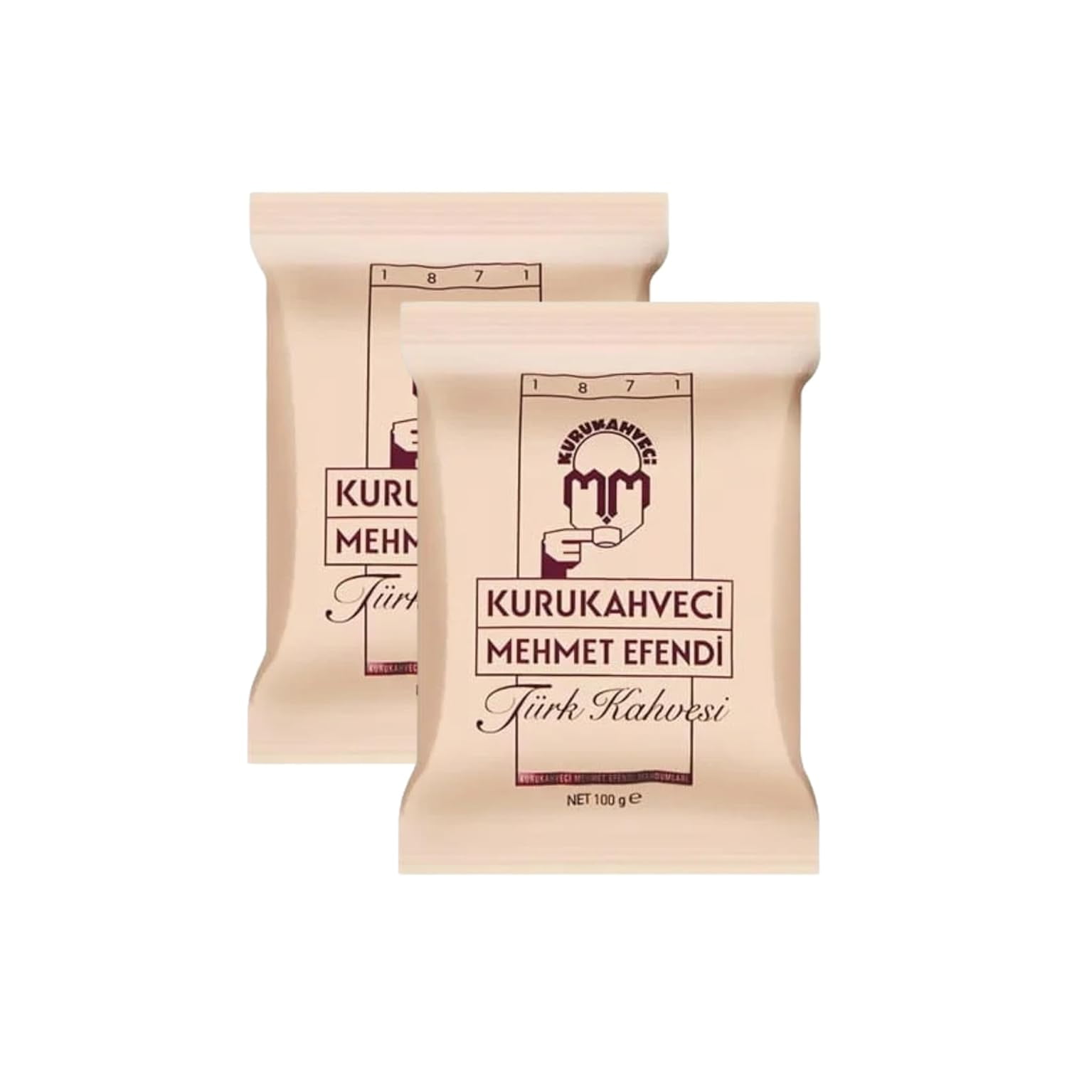 KURUKAHVECI MEHMET EFENDI Turkish Coffee, Arabica Beans, Roasted Ground,Rich Aroma, Fresh, Medium to Heavy-bodied, Original Taste Since 1871 (3.52 OZ / 100 Gr) Pack of 2