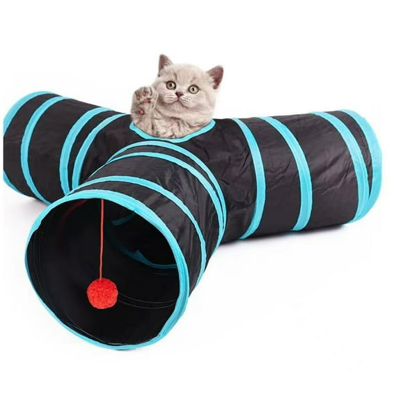 KUTGY Cat Tunnel Tube 3 Way Cat Tunnels for Indoor Cats, Rabbit Tunnel, Collapsible Kitten Tunnel Toys for Large Cats, Animal Pet Kitty Tunnel Toys