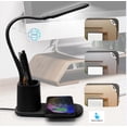 thumbnail image 1 of KUTGY U-Light LED Desk Lamp with Wireless Charger Dimmable Eye-Caring Desktop Lamp with Organizer & 3 Brightness Levels Black, 1 of 10