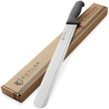 KUTLER Professional 14-inch Stainless Steel Bread Knife and Cake Slicer with Serrated Blade