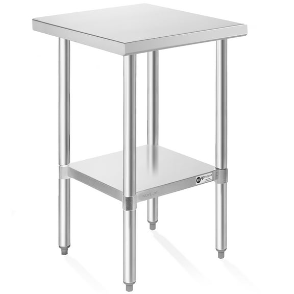 KUTLER Stainless Steel Table for Prep and Work 24 x 18 Inches, NSF Heavy Duty Commercial Kitchen Table for Restaurant