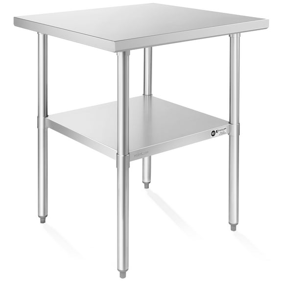 KUTLER Stainless Steel Table for Prep and Work 24 x 24 Inches, NSF Heavy Duty Commercial Kitchen Table for Restaurant