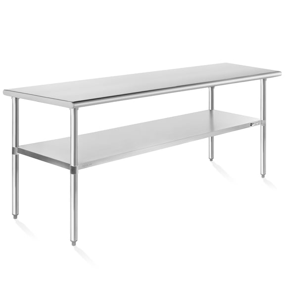 KUTLER Stainless Steel Table for Prep and Work 24 x 72 Inches, NSF Heavy Duty Commercial Kitchen Table for Restaurant