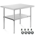 thumbnail image 1 of KUTLER Stainless Steel Table with Wheels for Prep and Work 24 x 36 Inches, NSF Heavy Duty Commercial Kitchen Table for Restaurant, 1 of 7