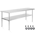 thumbnail image 1 of KUTLER Stainless Steel Table with Wheels for Prep and Work 24 x 72 Inches, NSF Heavy Duty Commercial Kitchen Table for Restaurant, 1 of 7