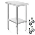 thumbnail image 1 of KUTLER Stainless Steel Table with Wheels for Prep and Work 30 x 12 Inches, NSF Heavy Duty Commercial Kitchen Table for Restaurant, 1 of 7