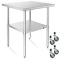 thumbnail image 1 of KUTLER Stainless Steel Table with Wheels for Prep and Work 30 x 30 Inches, NSF Heavy Duty Commercial Kitchen Table for Restaurant, 1 of 7