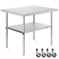 thumbnail image 1 of KUTLER Stainless Steel Table with Wheels for Prep and Work 30 x 48 Inches, NSF Heavy Duty Commercial Kitchen Table for Restaurant, 1 of 7