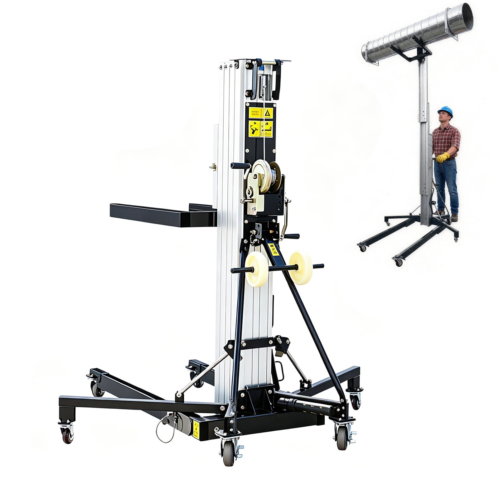 KUTOLAKI 1000 lbs Material Lift Tower, Manual Crank Elevator, Stage ...