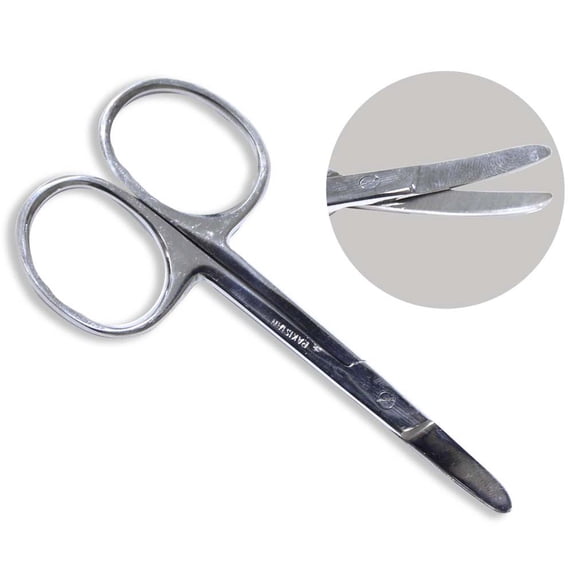 KUTZ (2 Pack) 3.5" (8.9 cm) Baby Safety Scissors - Rounded Curved Blades | Stainless Steel Design | Safely Trim Tiny Fingernails & Toenails