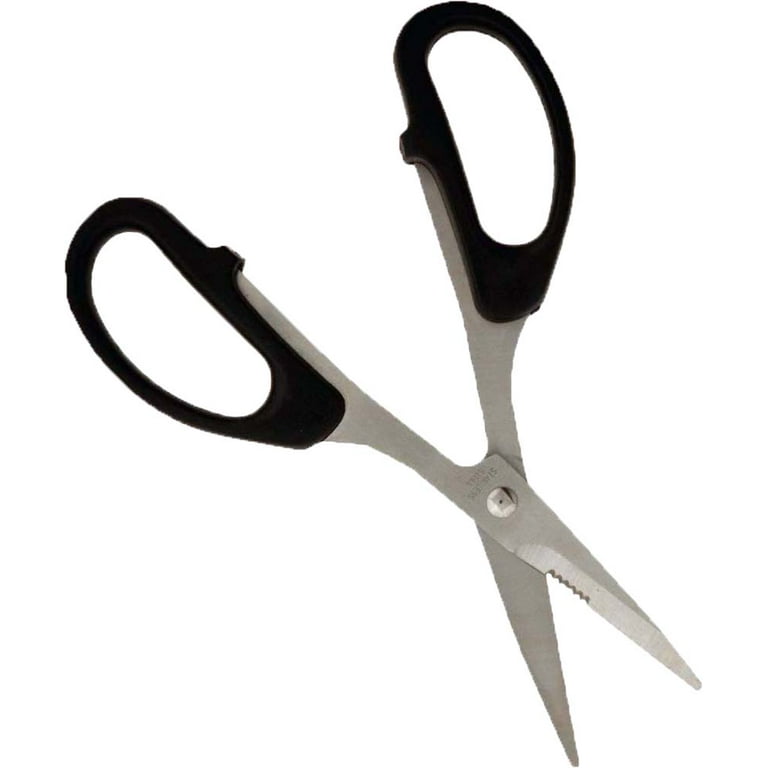 KUTZ 7 (17.8 cm) Industrial Scissors, Black Plastic Oversized Handles, Super Sharp Stainless Steel Blades