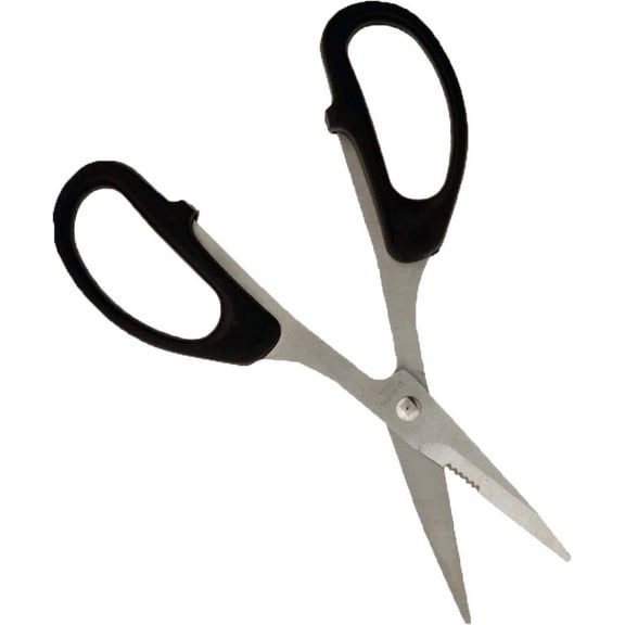 KUTZ 7" (17.8 cm) Industrial Scissors | Black Plastic Oversized Handles | Super Sharp Stainless Steel Blades | Versatile and Professional