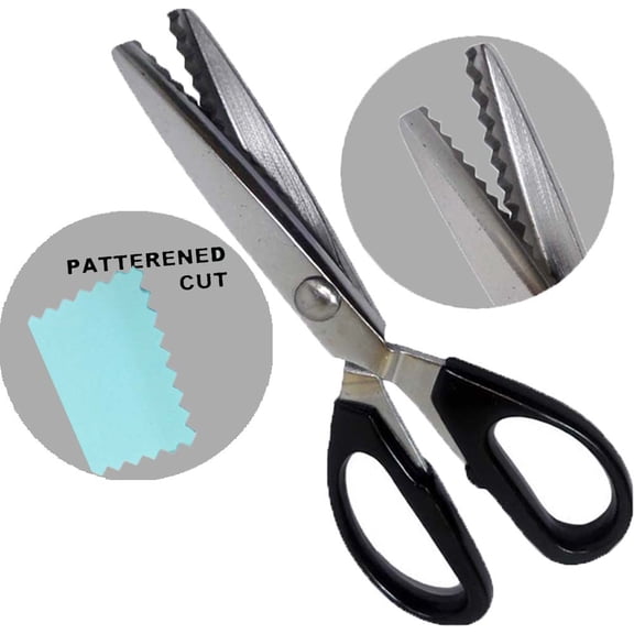 KUTZ 8" (20.3 cm) Crafter's Pinking Shears | Small Teeth Design | Chrome Plated | Ideal for Leather, Cloth, Paper