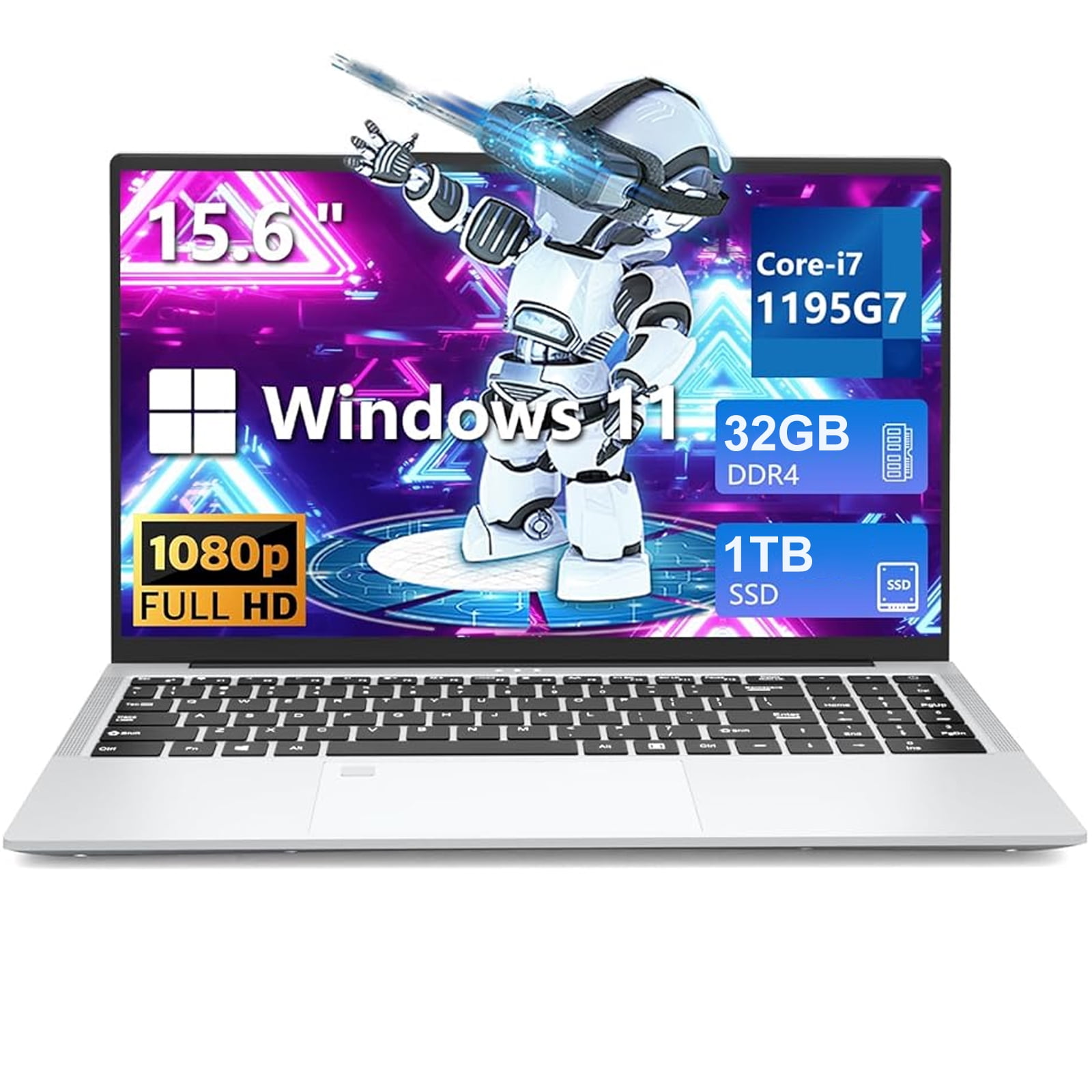 KUU 15.6' Gaming Laptop, i7-1195G7, 16GB RAM, 512GB SSD, Iris Xe