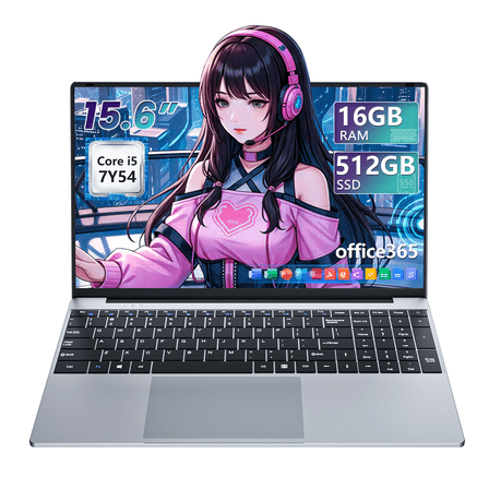 KUU 15.6 inch Laptop, Gaming Laptop i5 Processor, Laptop Computer with 16GB 512GB SSD, Silver Traditional Laptop Computers for Work & Study, 180 Angle Open, Dual-Band WiFi