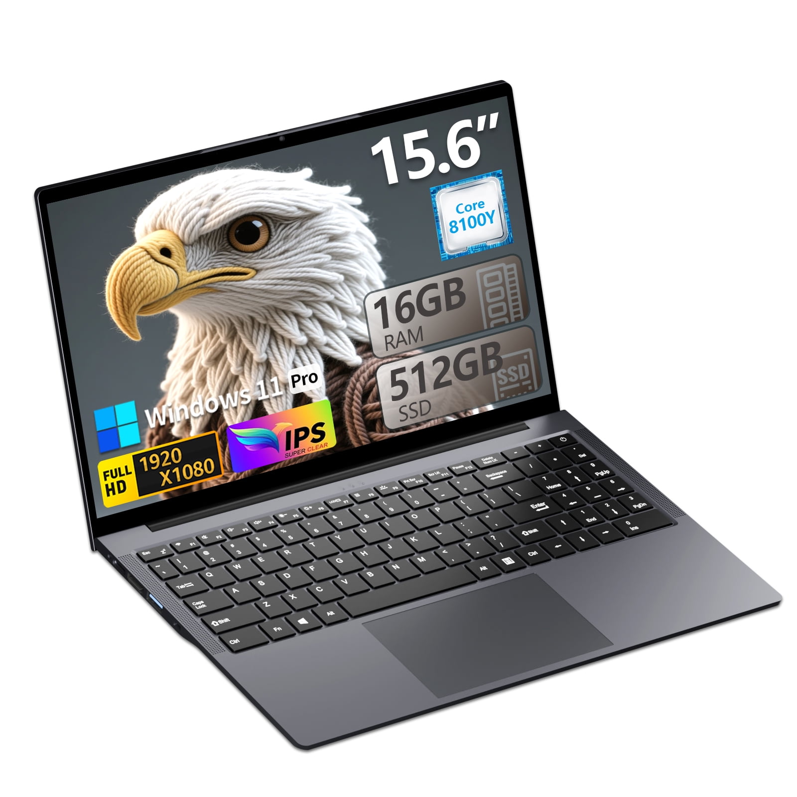 KUU 15.6" Windows 11 Pro Business Laptop, 16GB RAM 512GB SSD, Intel Core i3, Up to 3.4GHz,FHD 16:10 Display Wifi5 BT 5.0 for Student, Business, Gaming