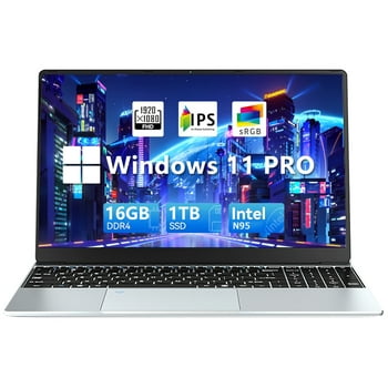 KUU Laptop 15.6 FHD 16GB RAM 1TB SSD Intel Quad-Core 12th Alder Lake N95 with Windows 11 Pro Notebook Computer