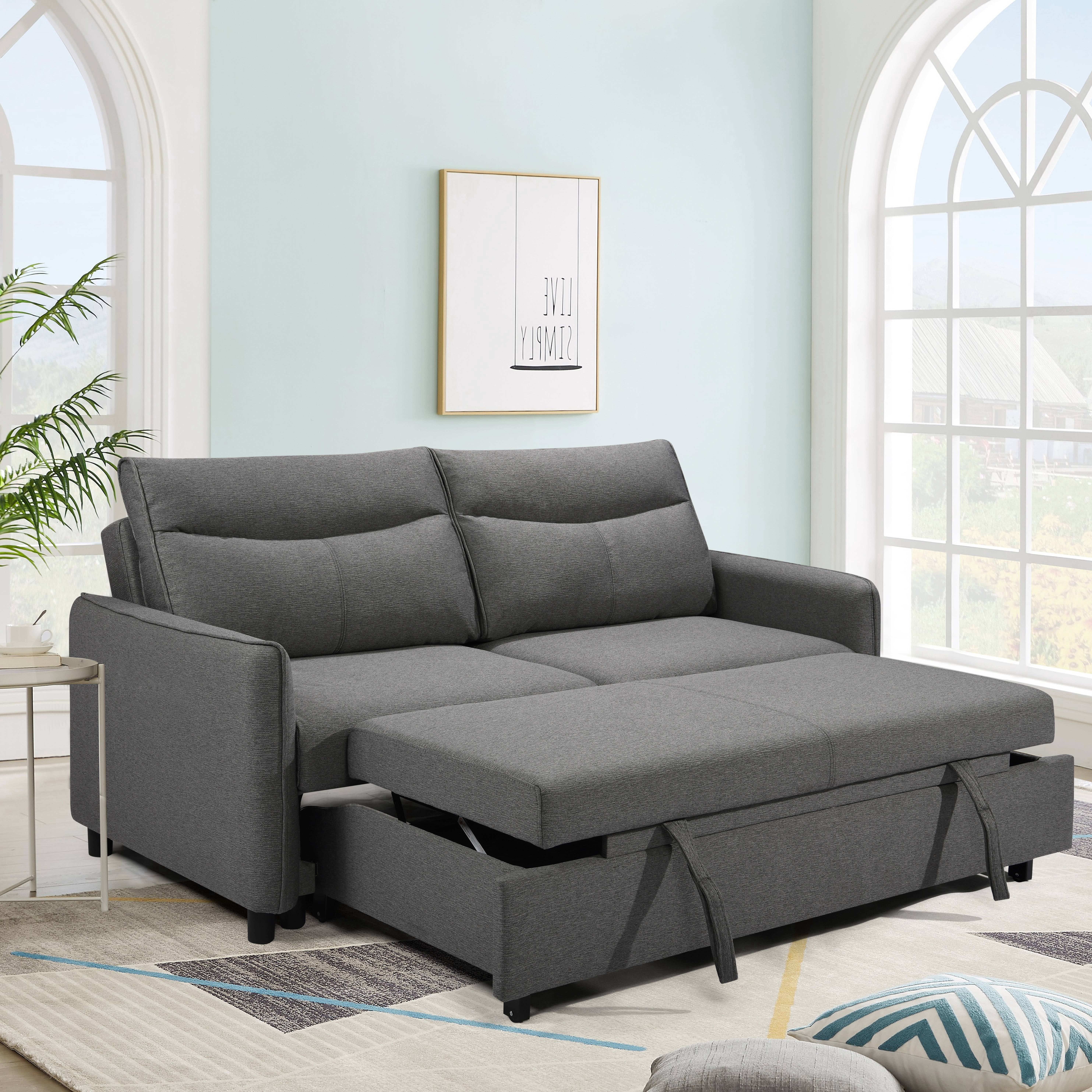 KUUFER in Convertible Sleeper Sofa Bed, Modern Fabric Loveseat
