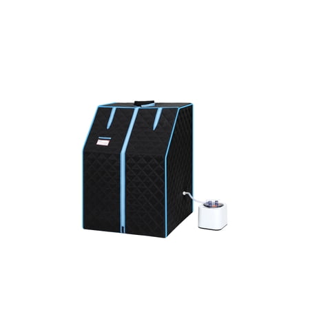 KUUFER 39"H Portable Sauna, Half Body Steam Sauna Tent for Personal Relaxation, Fast Heating Sauna with Foldable Chair and Remote Control, 2L Generator, FCC Certificated, Black