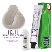 KUUL 10.11 RUBIO EXTRA CLARO CENIZO INTENSO / EXTRA LIGHT DEEP ASH BLONDE - [1] Tinte | Hair Dye + [1] Peroxido  10 Vol. 3%  | Cream Developer Bundle