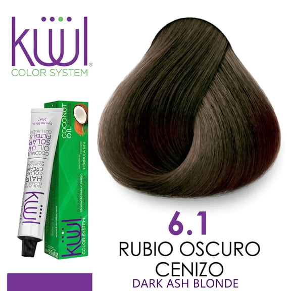 KUUL 6.1 RUBIO OSCURO CENIZO Color System DARK ASH BLONDE Tintes 3.04 oz