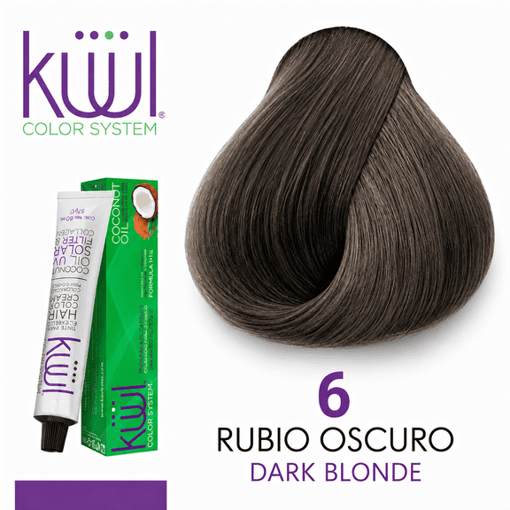 KUUL 6 RUBIO OSCURO Color System DARK BLONDE Tintes ( NATURALES )  3.04 oz