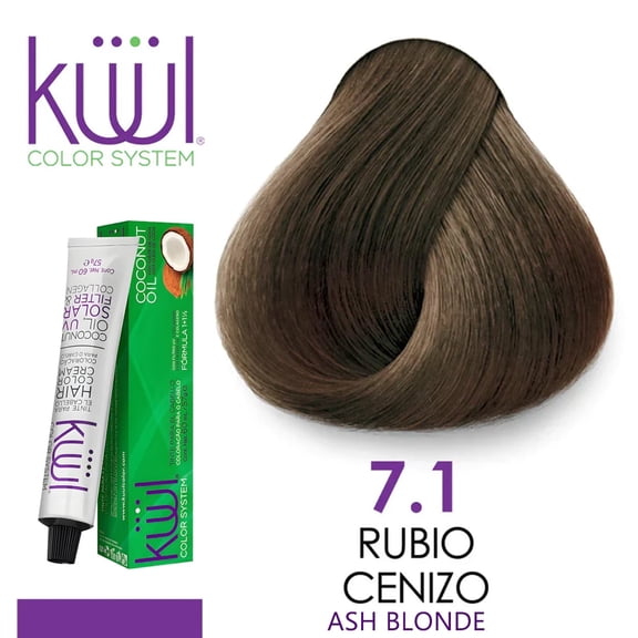 KUUL 7.1 RUBIO CENIZO Color System ASH BLONDE Tintes 3.04 oz