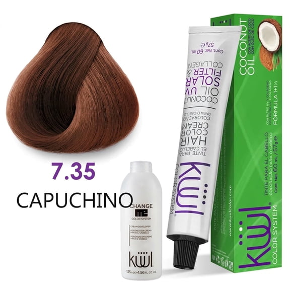 KUUL 7.35 CAPUCHINO / CAPUCCINO - [1] Tinte | Hair Dye + [1] Peroxido ( 20 vol. 6% ) | Cream Developer Bundle