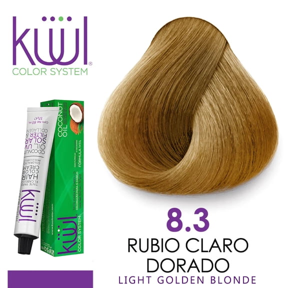KUUL 8.3 RUBIO CLARO DORADO Color System LIGHT GOLDEN BLONDE Tintes ( DORADOS ) 3.04 oz