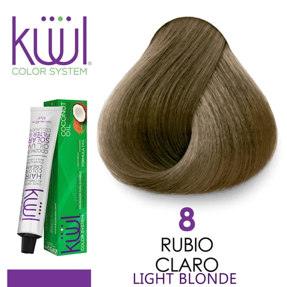KUUL 8 RUBIO CLARO Color System LIGHT BLONDE Tintes ( NATURALES ) 3.04 oz