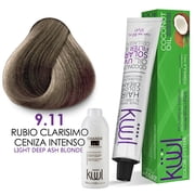 KUUL 9.11 RUBIO CLARISIMO CENIZO INTENSO / VERY LIGHT DEEP ASH BLONDE - [1] Tinte | Hair Dye + [1] Peroxido  20 vol. 6%  | Cream Developer Bundle