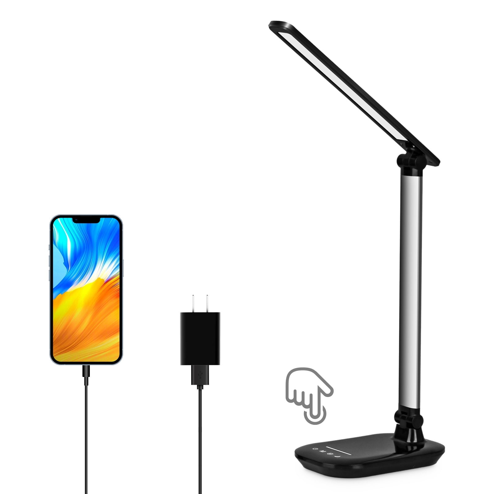 EJWQWQE Battery Opeed Table Lamps, Rechargeable Wireless LED Desk Lamp With  Touc H, 3-Level Brightness Light, USB Eye Protection Decoion Night Lamps