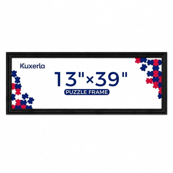 Kuxerla 13x39 Puzzle Frame, Black Wall Mount Metal Picture Frame for Posters & Pictures,13x39 Frame for Home Decor & Gallery Display