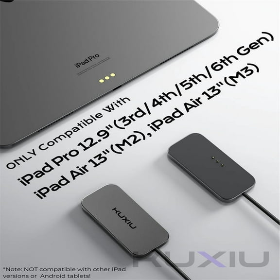 KUXIU M30 Magnetic Wireless Charger for iPad Pro 13´´ 11´´ M4 12.9´´ 11´´ Air 13´´ 11´´ M2 M3 ,35W /18W Fast Charging with 5.56ft USB C to C Charger Cable Smart ipad Charger