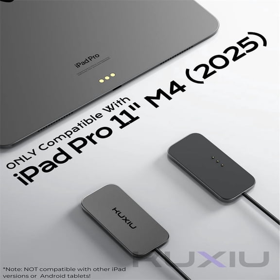 KUXIU M30 Magnetic Wireless Charger for iPad Pro 13´´ 11´´ M4 12.9´´ 11´´ Air 13´´ 11´´ M2 M3 ,35W /18W Fast Charging with 5.56ft USB C to C Charger Cable Smart ipad Charger