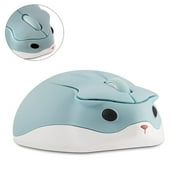 KUYHRF 2.4G Wireless Mouse, Cute Animal Hamster Shape Silent Mouse, 1200DPI Portable Mobile Optical Mouse with USB Receiver, 3 Buttons Cordless Mouse for PC Mac Laptop Notebook Computer-Blue