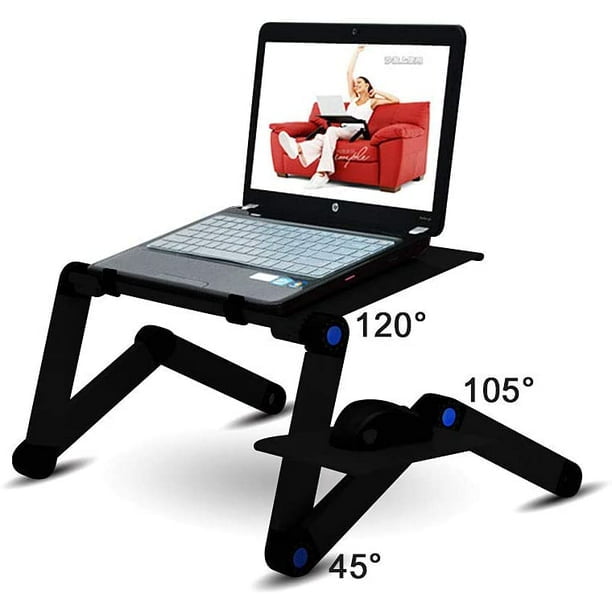 KUYHRF 360 Degree Adjustable Laptop Desk, Foldable Laptop Stand with Cooling Vents & Removable