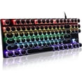thumbnail image 1 of KUYHRF HJK917 USB Wired Mechanical Gaming Keyboard, Blue Axis 87 Round Keys, RGB LED Backlit, Waterproof, Typewriter Style, Ergonomics, Easy to Hit, Compatible with PC/Laptops/Windows for Work/Game, 1 of 18