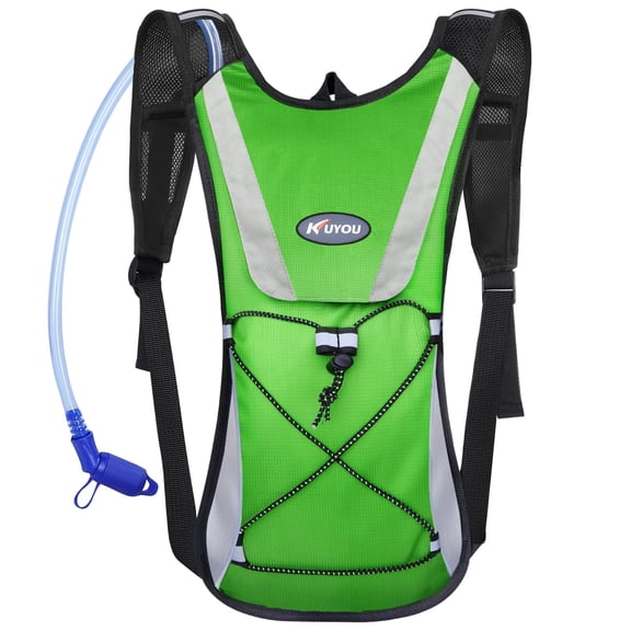 KUYOU Running Hydration Vest - Lightweight Insulated Hydration Backpack with 2L Water Bladder, Adjustable Chest Straps and Reflective Water Backpack for Running Marathon Race Hiking Cycling
