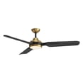 thumbnail image 1 of KUZCO Fremont 60" 3-Blade 6-Speed Ceiling Fan with Dimmable LED Light and Remote Included Brushed Gold, 1 of 4