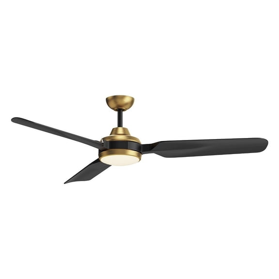 KUZCO Fremont 60" 3-Blade 6-Speed Ceiling Fan with Dimmable LED Light and Remote Included Brushed Gold