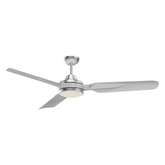KUZCO Fremont 60" 3-Blade 6-Speed Ceiling Fan with Dimmable LED Light and Remote Included Brushed Nickel