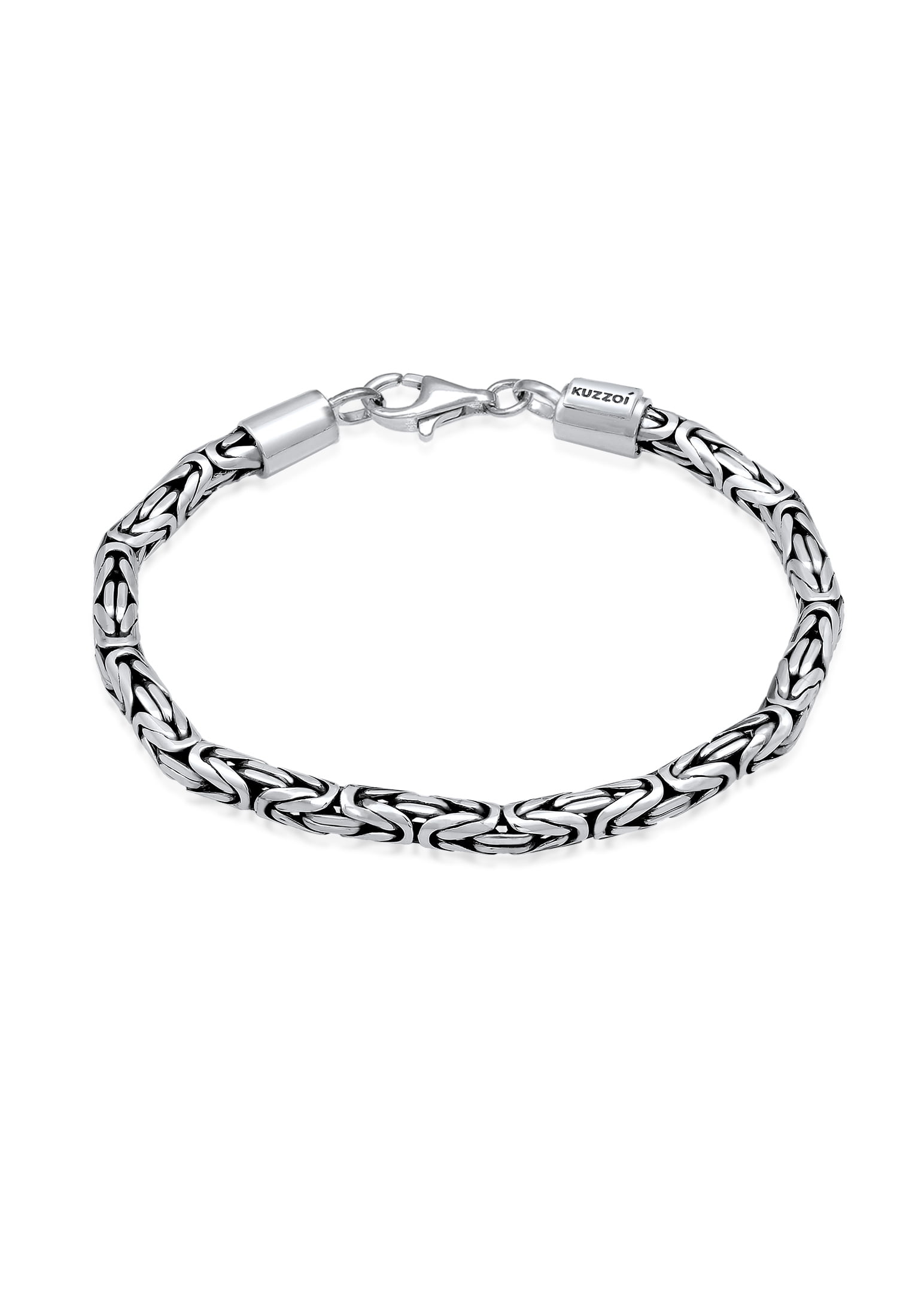 KUZZOI 0.16" Men 925 Sterling Silver Byzantine Bracelet 7.48-9.05 inch