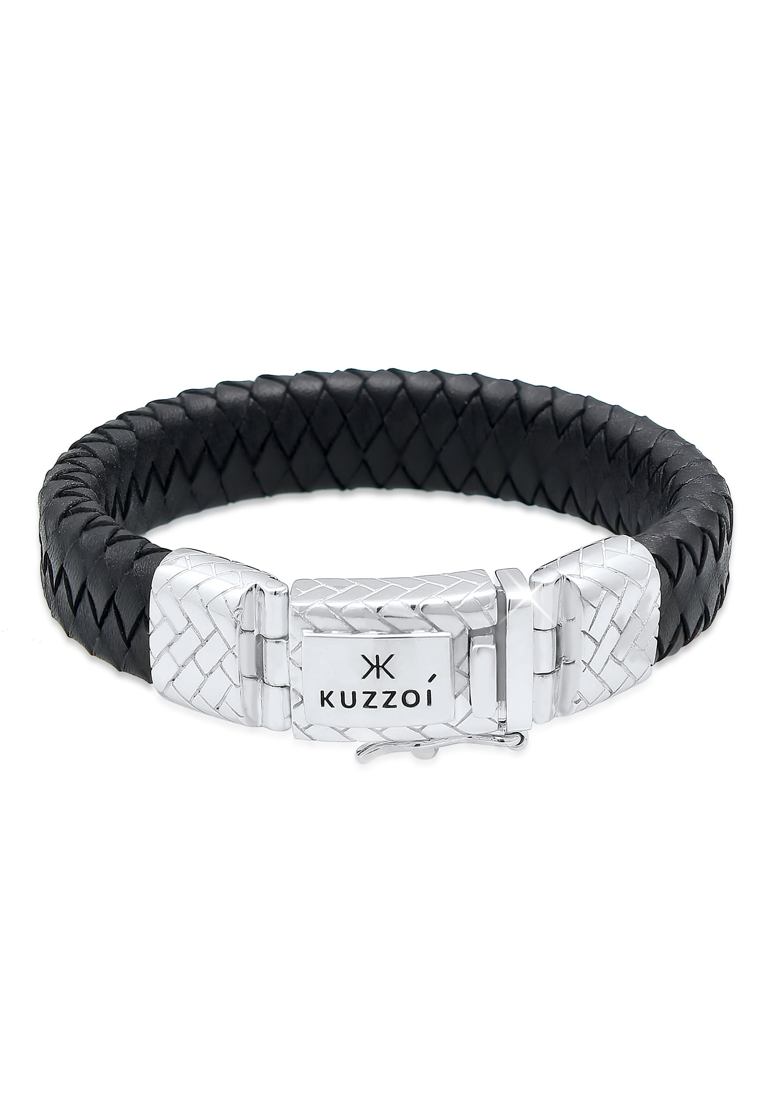 KUZZOI 0.51 Men Leather Bracelet Vintage Safety clasp 925 Silver from  7.48 